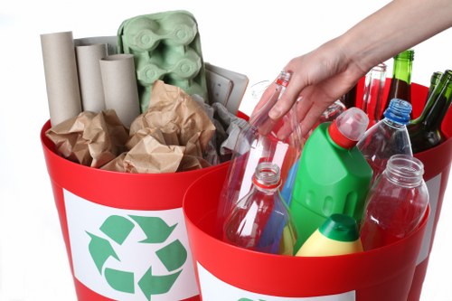 Recycling construction materials at a waste clearance site